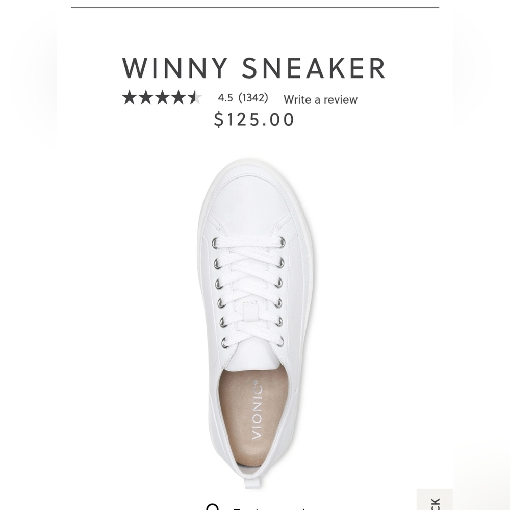 Vionic white sneakers size 7 wide